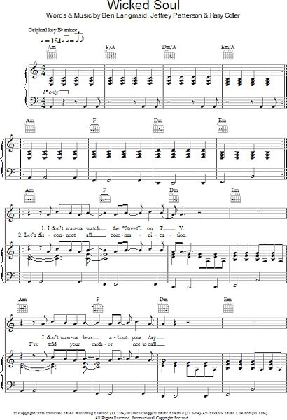 open zoom image for Wicked Soul - Piano/Vocal/Guitar, New, Main