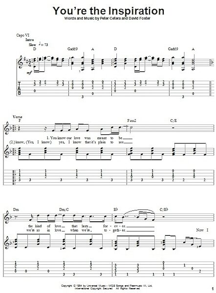 open zoom image for You're The Inspiration - Solo Guitar, New, Main
