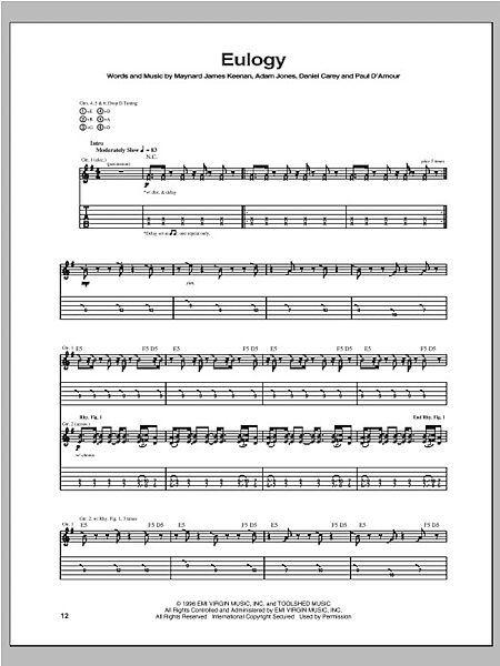 open zoom image for Eulogy - Guitar TAB, New, Main