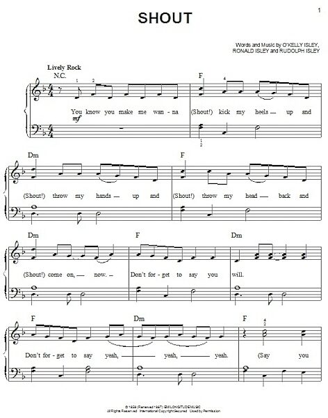 open zoom image for Shout - Easy Piano, New, Main