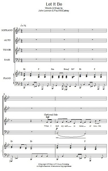 open zoom image for Let It Be - Choral, New, Main