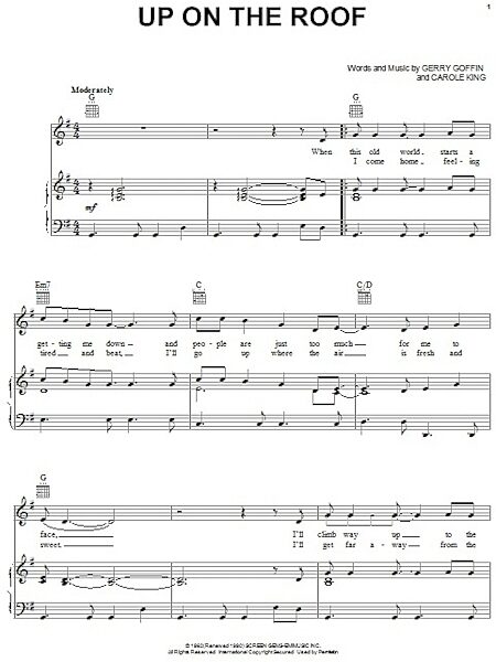 open zoom image for Up On The Roof - Piano/Vocal/Guitar, New, Main