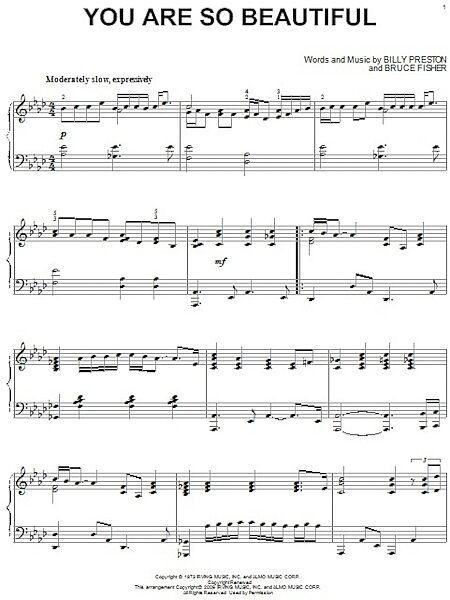 open zoom image for You Are So Beautiful - Piano Solo, New, Main