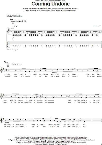 open zoom image for Coming Undone - Guitar TAB, New, Main