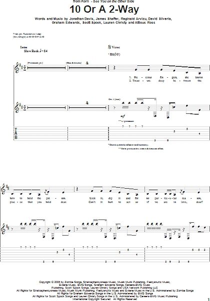 open zoom image for 10 Or A 2-Way - Guitar TAB, New, Main