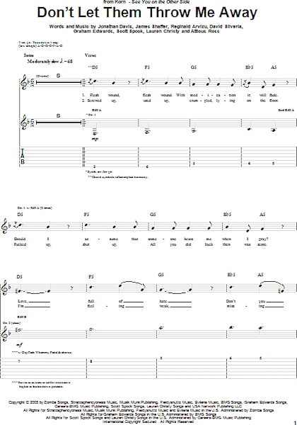 open zoom image for Don't Let Them Throw Me Away - Guitar TAB, New, Main