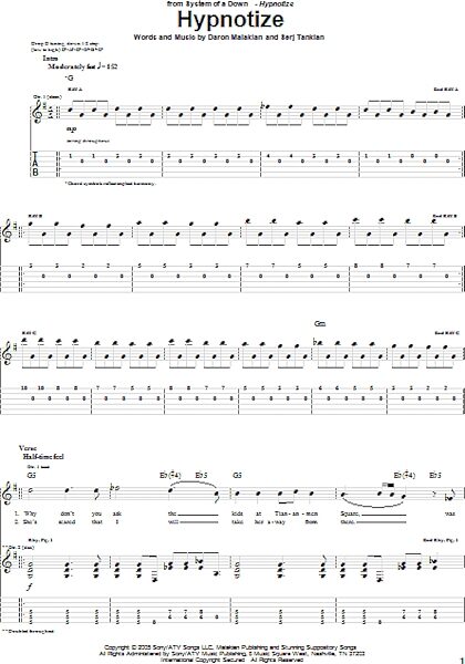 open zoom image for Hypnotize - Guitar TAB, New, Main