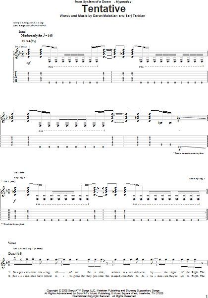 open zoom image for Tentative - Guitar TAB, New, Main