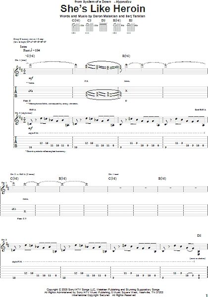open zoom image for She's Like Heroin - Guitar TAB, New, Main