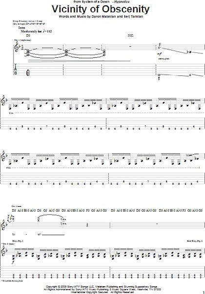 open zoom image for Vicinity Of Obscenity - Guitar TAB, New, Main