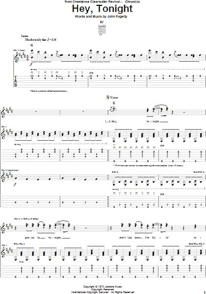open zoom image for Hey, Tonight - Guitar TAB, New, Main
