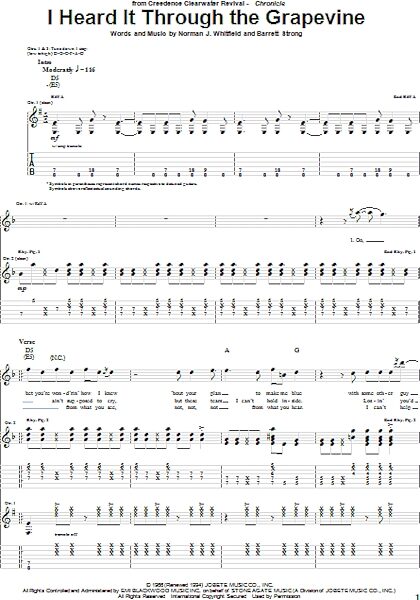 open zoom image for I Heard It Through The Grapevine - Guitar TAB, New, Main
