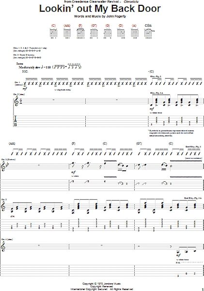 open zoom image for Lookin' Out My Back Door - Guitar TAB, New, Main