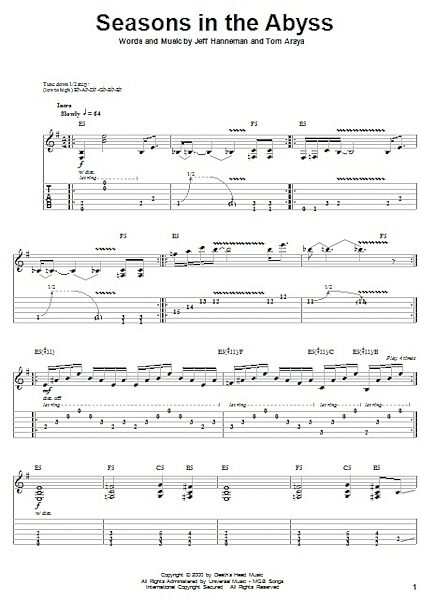 open zoom image for Seasons In The Abyss - Guitar Tab Play-Along, New, Main