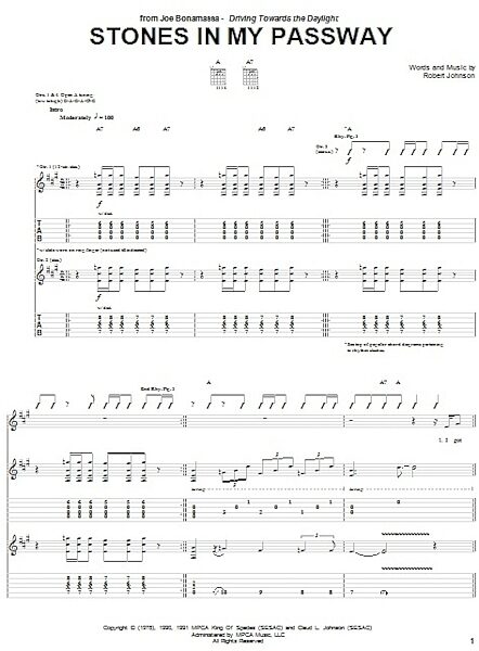 open zoom image for Stones In My Passway - Guitar TAB, New, Main