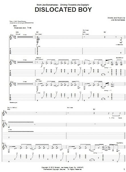 open zoom image for Dislocated Boy - Guitar TAB, New, Main