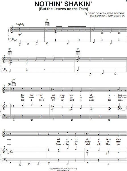 open zoom image for Nothin' Shakin' (But The Leaves On The Trees) - Piano/Vocal/Guitar, New, Main