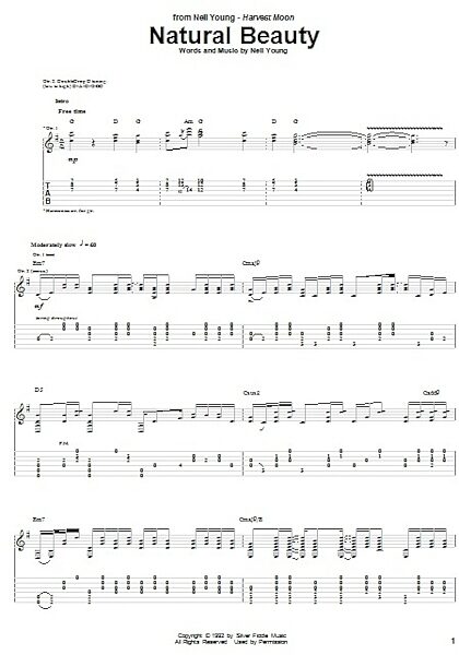 open zoom image for Natural Beauty - Guitar TAB, New, Main