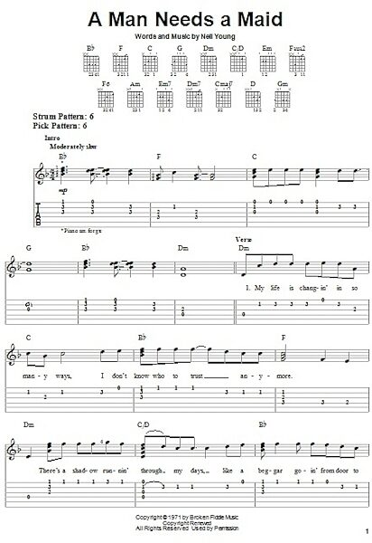 open zoom image for A Man Needs A Maid - Easy Guitar with TAB, New, Main
