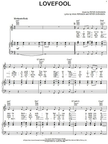 open zoom image for Lovefool - Piano/Vocal/Guitar, New, Main