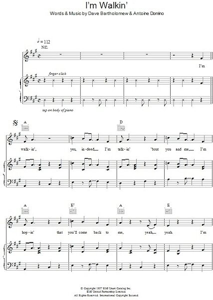 open zoom image for I'm Walkin' - Piano/Vocal/Guitar, New, Main