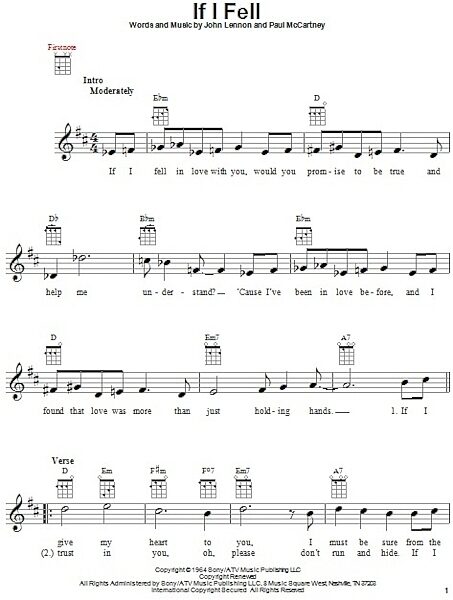 open zoom image for If I Fell - Ukulele, New, Main