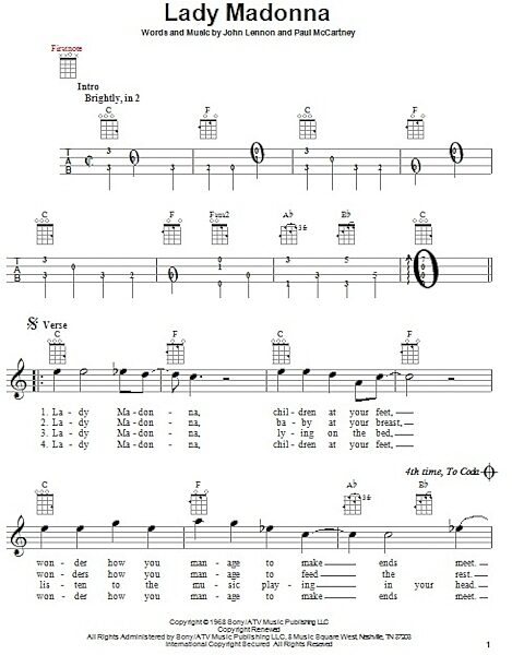 open zoom image for Lady Madonna - Ukulele, New, Main