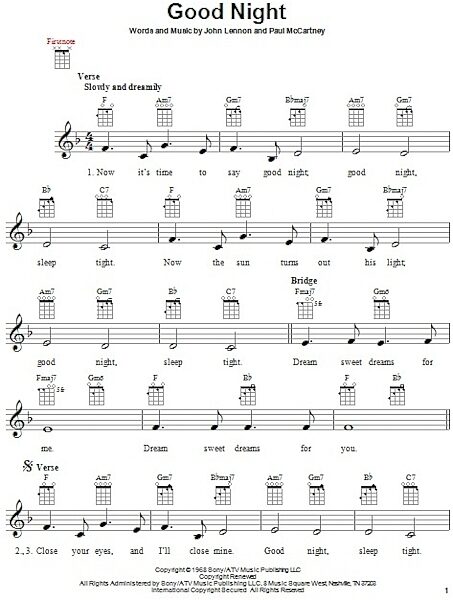 open zoom image for Good Night - Ukulele, New, Main