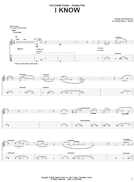 open zoom image for I Know - Guitar TAB, New, Main