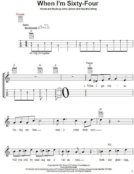 open zoom image for When I'm Sixty-Four - Ukulele, New, Main