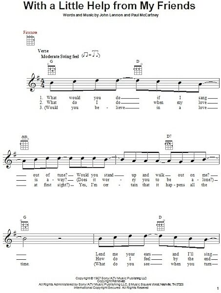 open zoom image for With A Little Help From My Friends - Ukulele, New, Main