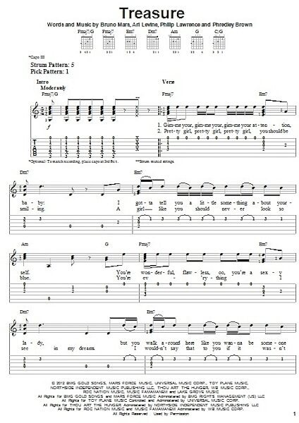 open zoom image for Treasure - Easy Guitar with TAB, New, Main