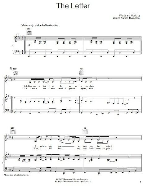 open zoom image for The Letter - Piano/Vocal/Guitar, New, Main