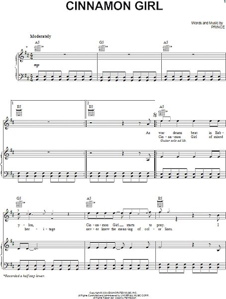 open zoom image for Cinnamon Girl - Piano/Vocal/Guitar, New, Main