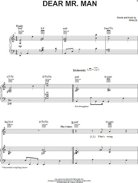 open zoom image for Dear Mr. Man - Piano/Vocal/Guitar, New, Main