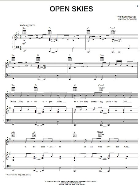 open zoom image for Open Skies - Piano/Vocal/Guitar, New, Main