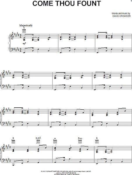 open zoom image for Come Thou Fount - Piano/Vocal/Guitar, New, Main