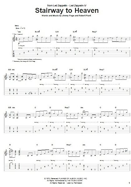 open zoom image for Stairway To Heaven - Guitar TAB, New, Main