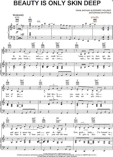 open zoom image for Beauty Is Only Skin Deep - Piano/Vocal/Guitar, New, Main