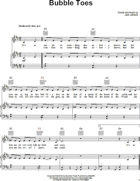 open zoom image for Bubble Toes - Piano/Vocal/Guitar, New, Main