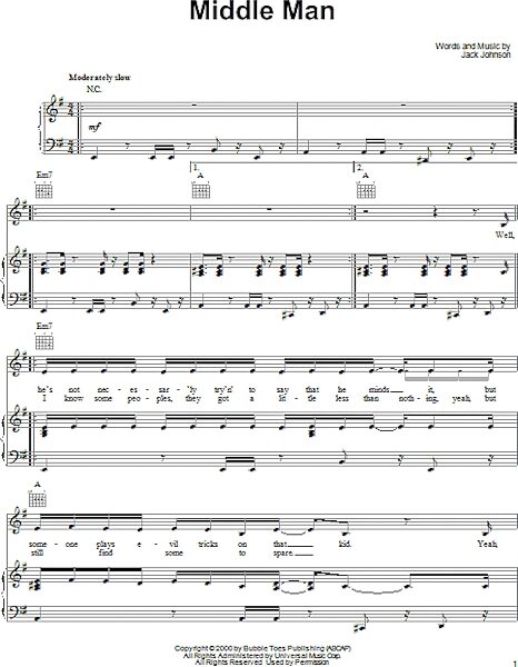 open zoom image for Middle Man - Piano/Vocal/Guitar, New, Main