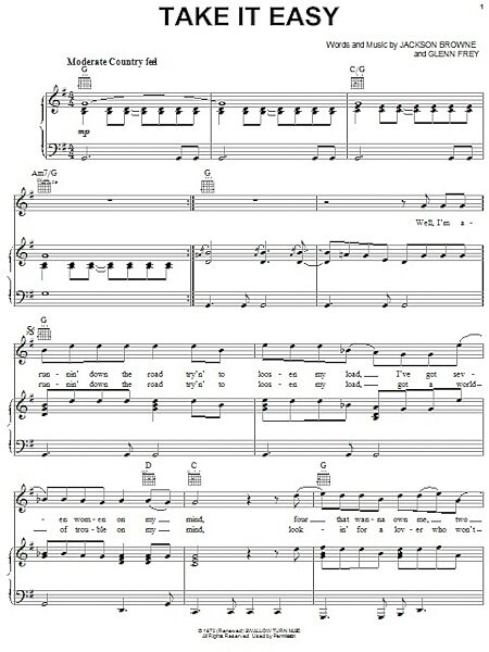 open zoom image for Take It Easy - Piano/Vocal/Guitar, New, Main