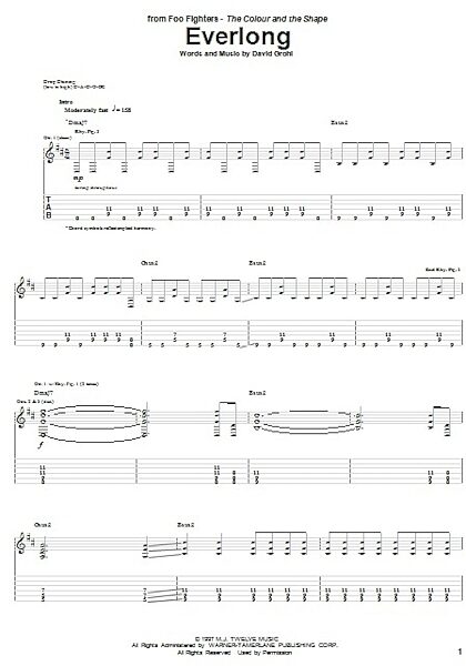 open zoom image for Everlong - Guitar TAB, New, Main