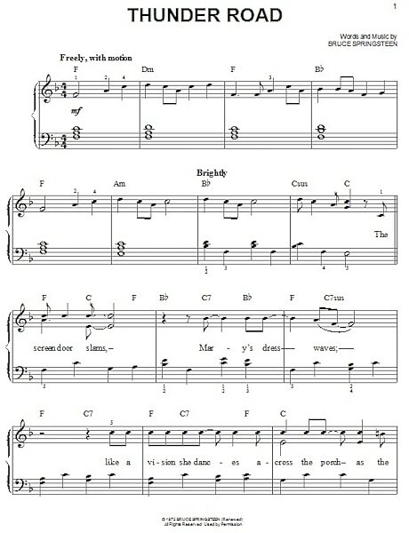 open zoom image for Thunder Road - Easy Piano, New, Main