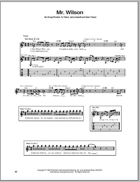 open zoom image for Mr. Wilson - Guitar TAB, New, Main