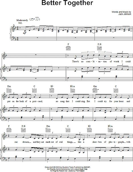 open zoom image for Better Together - Piano/Vocal/Guitar, New, Main