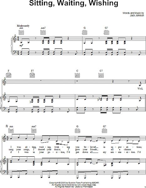 open zoom image for Sitting, Waiting, Wishing - Piano/Vocal/Guitar, New, Main