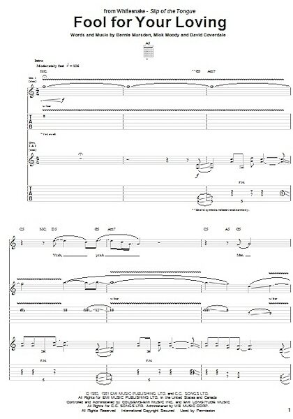 open zoom image for Fool For Your Loving - Guitar TAB, New, Main