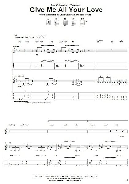 open zoom image for Give Me All Your Love - Guitar TAB, New, Main