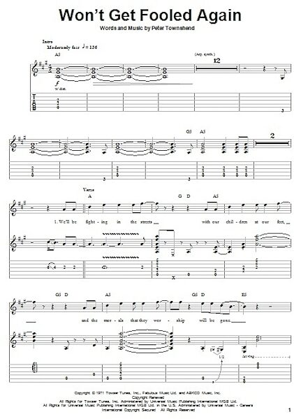 open zoom image for Won't Get Fooled Again - Guitar Tab Play-Along, New, Main